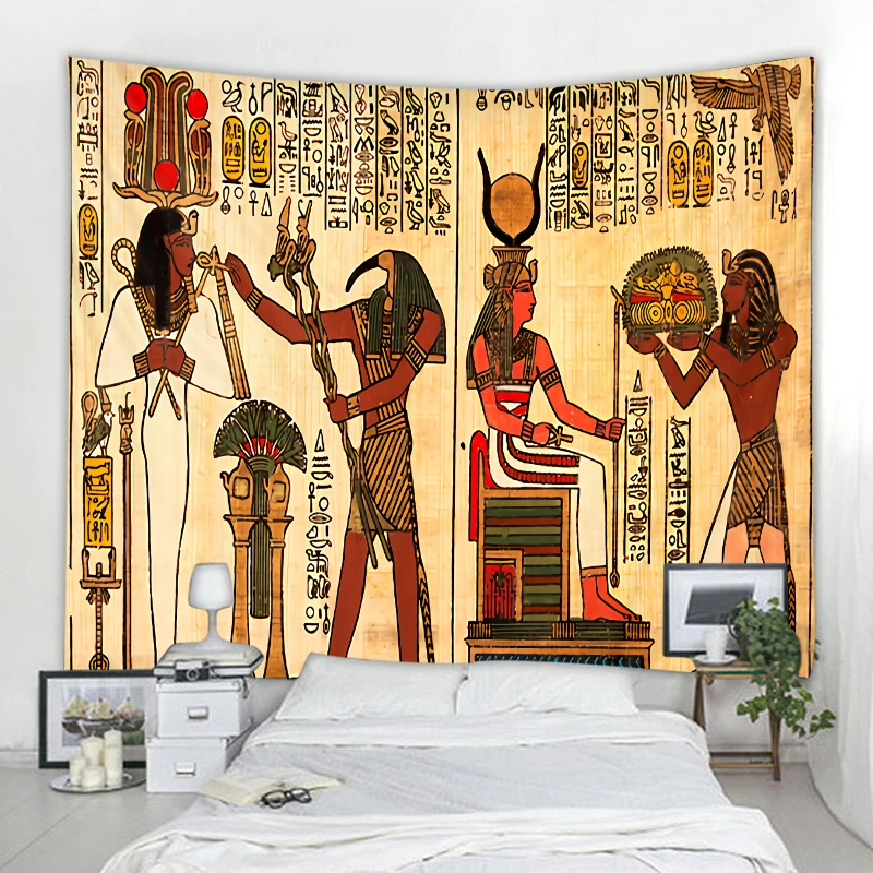 Egyptian gods  mythology decoration bedroom living room background  tapestry curtain  wall covering