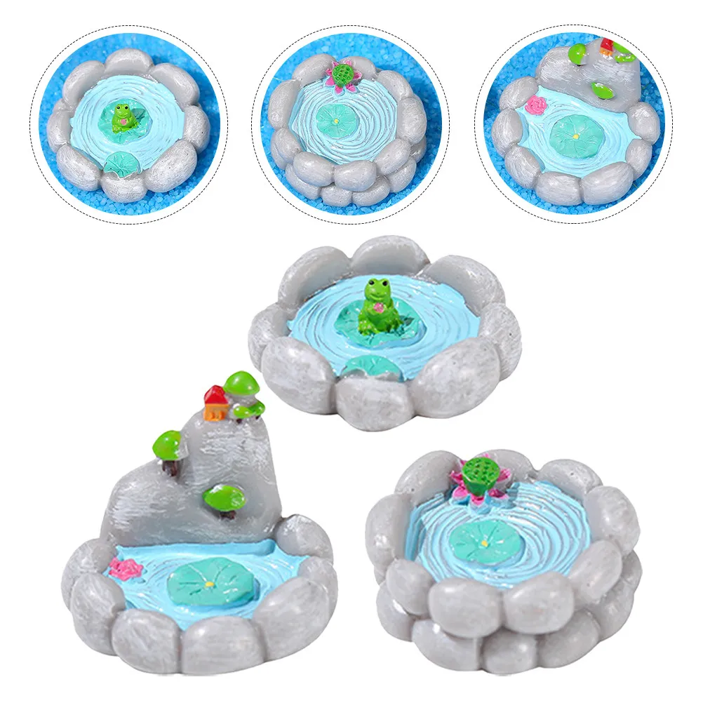 

9Pcs Mini Pond Ornament Set Resin Micro Landscape Decor for Garden Yard Home Desktop Tiny Pond Decoration Portable Lightweight