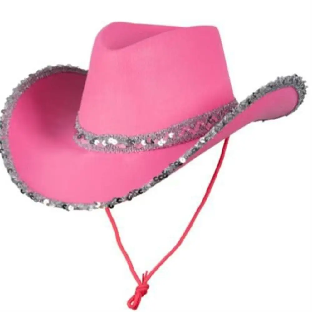 Women Funny Cowboy Accessory Performance Costume Party Cowboy Hat Sequin Cowgirl Hats Cowgirl Hat Bachelorette Party Hat