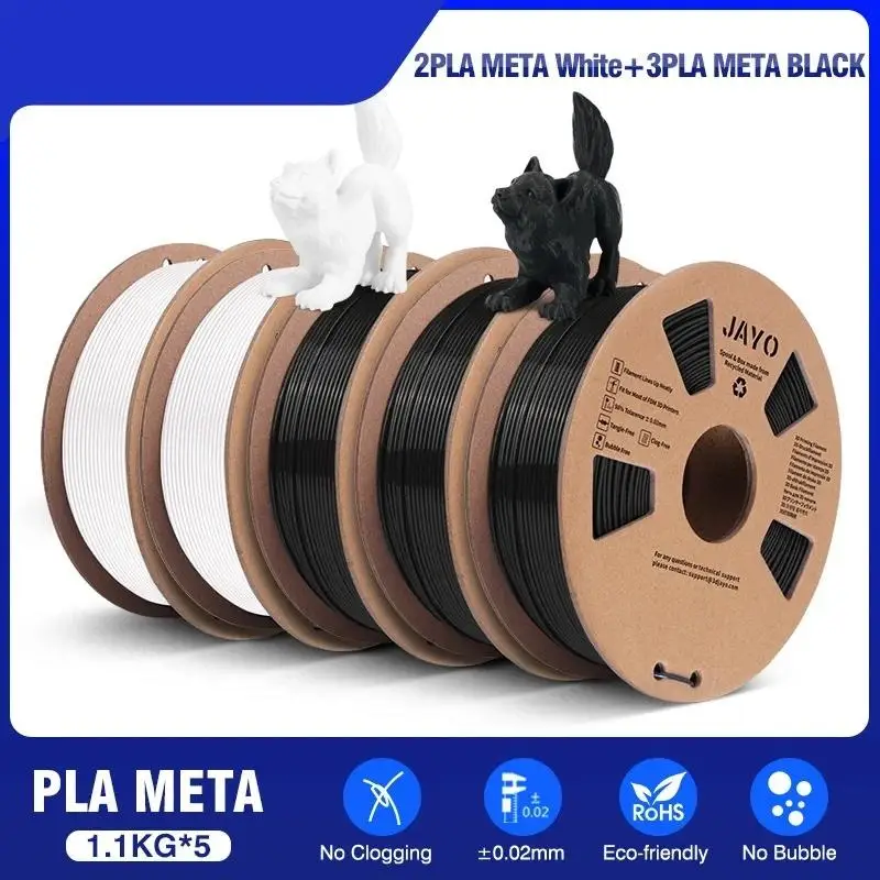 Top PLA/ABS/PETG/TPU/PLA PLUS/PLAMeta/ 3D Filament 1.75mm 5Rolls 2.5KG/5.5KG100% No Bubble FDM 3D Printer Materials DIY Gift