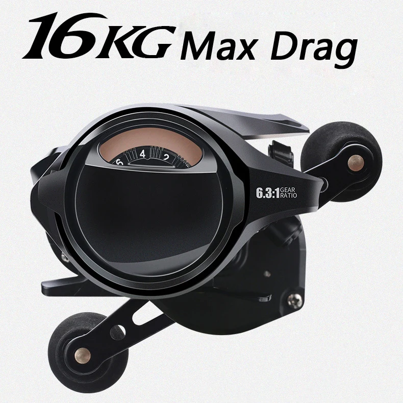 Carrete Baitcasting Fibra de Carbono Alta Velocidad Metel – Mango Doble - imagen 3