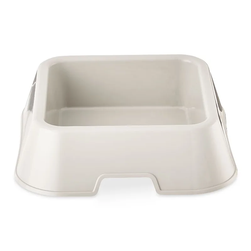

Vibrant Life Medium Square Double Wall Plastic Dog Bowl, Gray