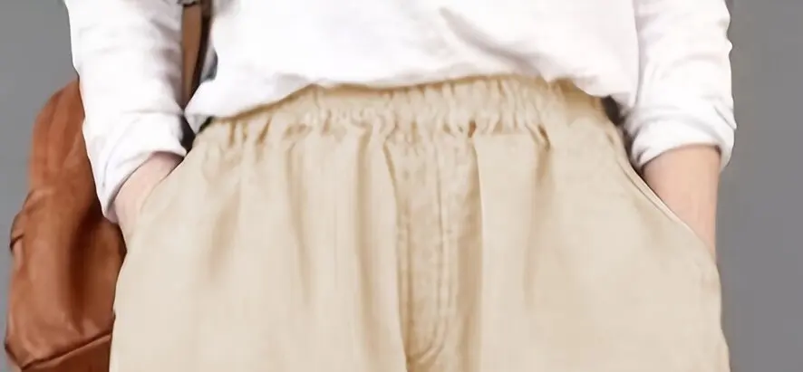 Neue lockere und vielseitige 9-Zoll-Damenhose mit hoher Taille für Herbst und Winter, modisch und lässig