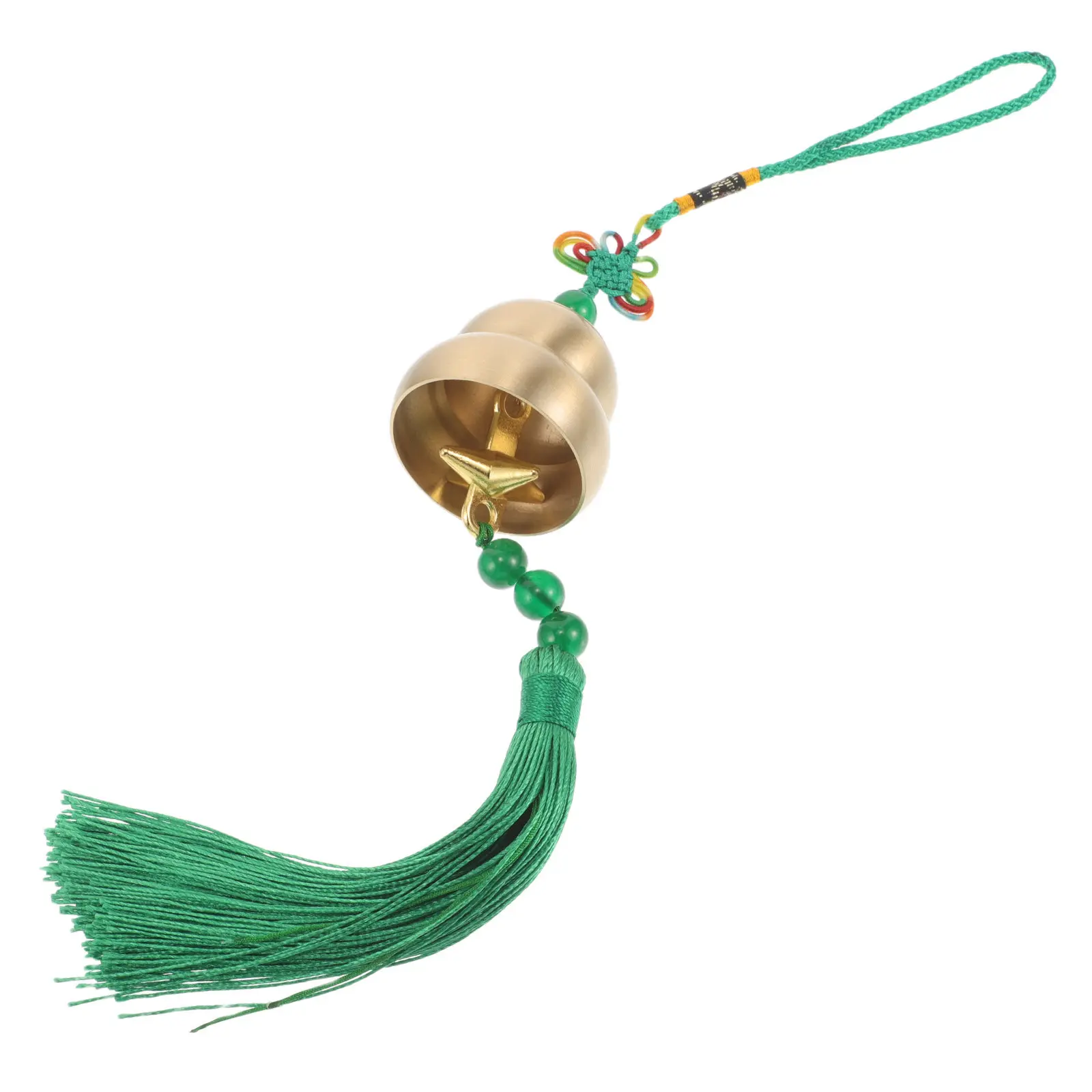 Chinese Knot Brass Wind Chime Decorative Gourd Pendant Car Rearview Mirror Hanging Ornament Car Interior Decor Lucky Charm