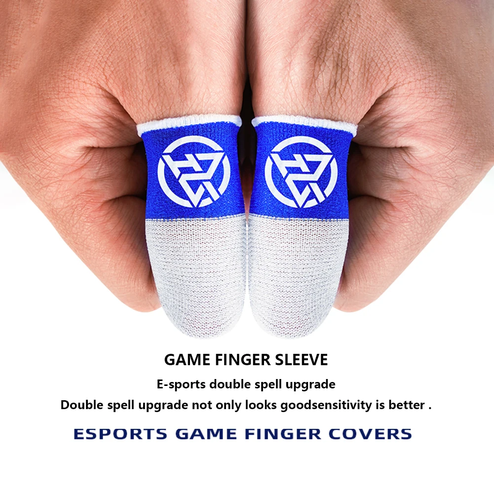 

Mobile Finger Sleeve Breathable Sweatproof Finger Thumb Gloves for PUBG (Blue)