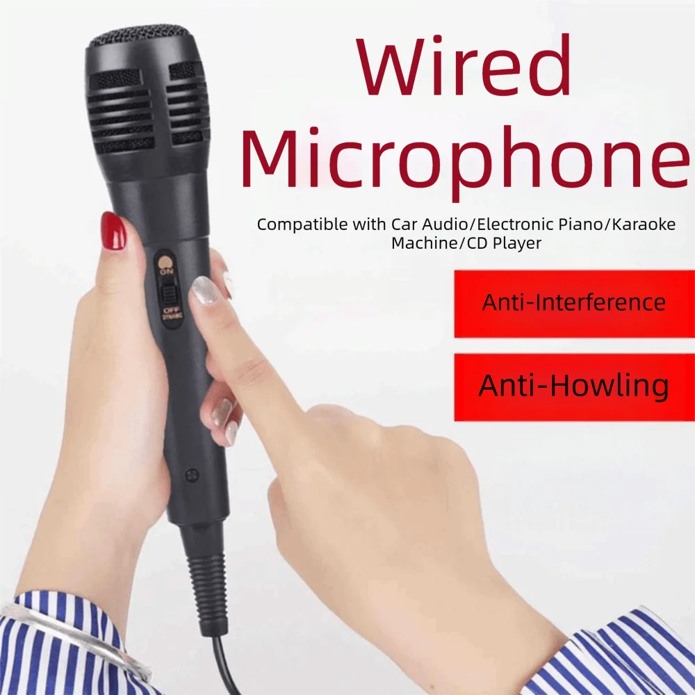 

3.5mm\6.5mm Wired Microphone Professional Voice Tube Dynamic Microphone Singing Black Handheld Microphone Speaker\Amplifier