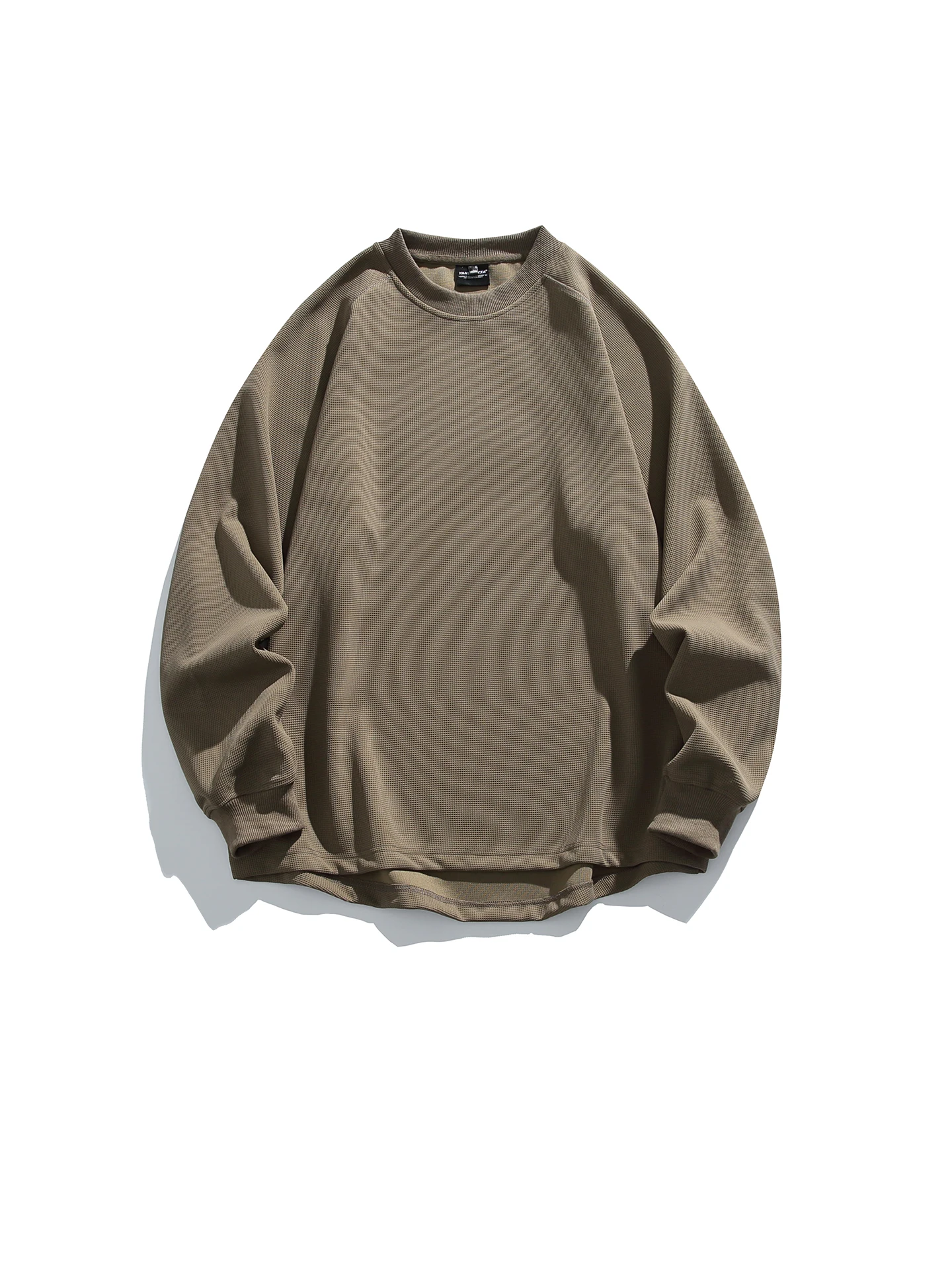 

Мужской свитшот Nted American Retro Color Simple Waffle с круглым вырезом, свободный, повседневный, для пар, весенний