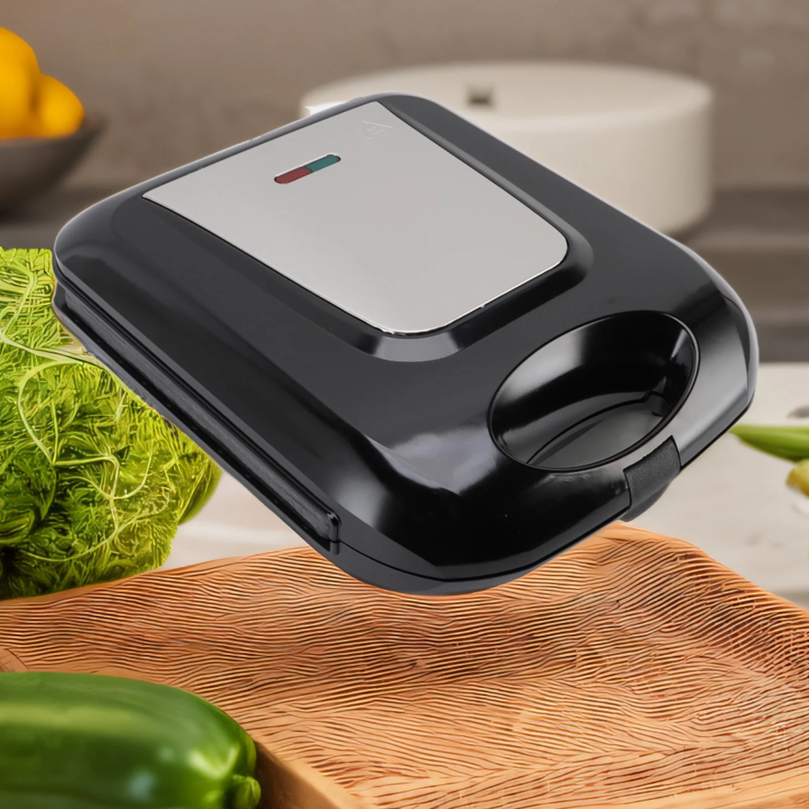 

Мини-машина для изготовления пончиков 1400 Вт для завтрака, закусок, десертов, антипригарная поверхность, делает 16 пончиков, умный контроль температуры