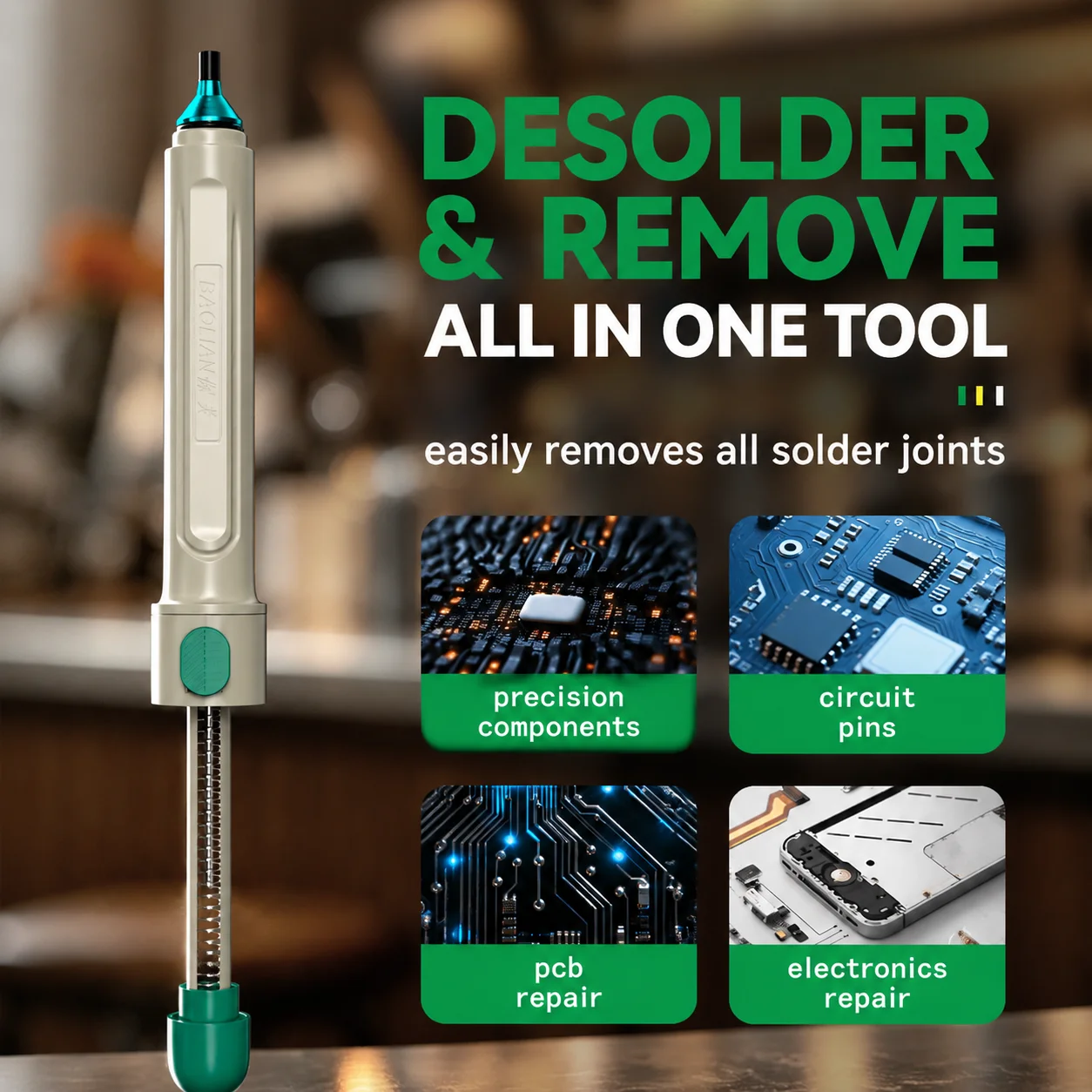 Powerful Desoldering Pump High Temperature Resistant Solder Sucker Vacuum Soldering Iron Suction Pen Solder Removal Tool