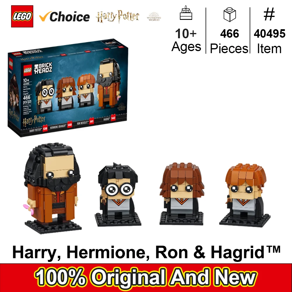 Lego 40495 BrickHeadz Building Blocks, Wizarding World Toys, Harry Potter, Hermione, Ron, Hagrid