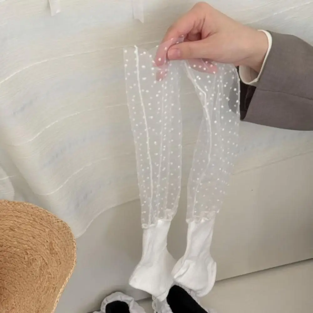 New Thin Polka Dot Mesh Leg Warmers Breathable Sun Protection Foot Cover Leg Cover Women Summer