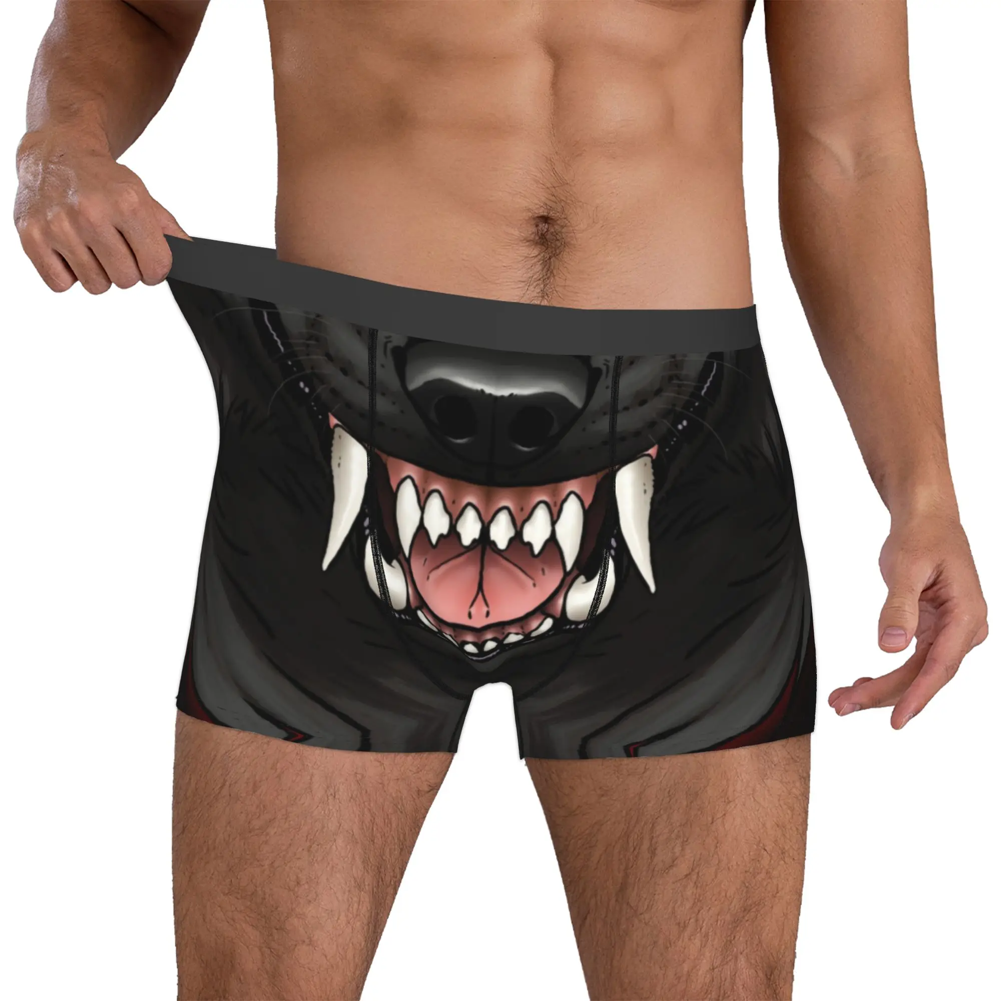 Werewolf Moon Boxers Shorts Men's Wolf Animal Briefs Underwear Novelty Underpants