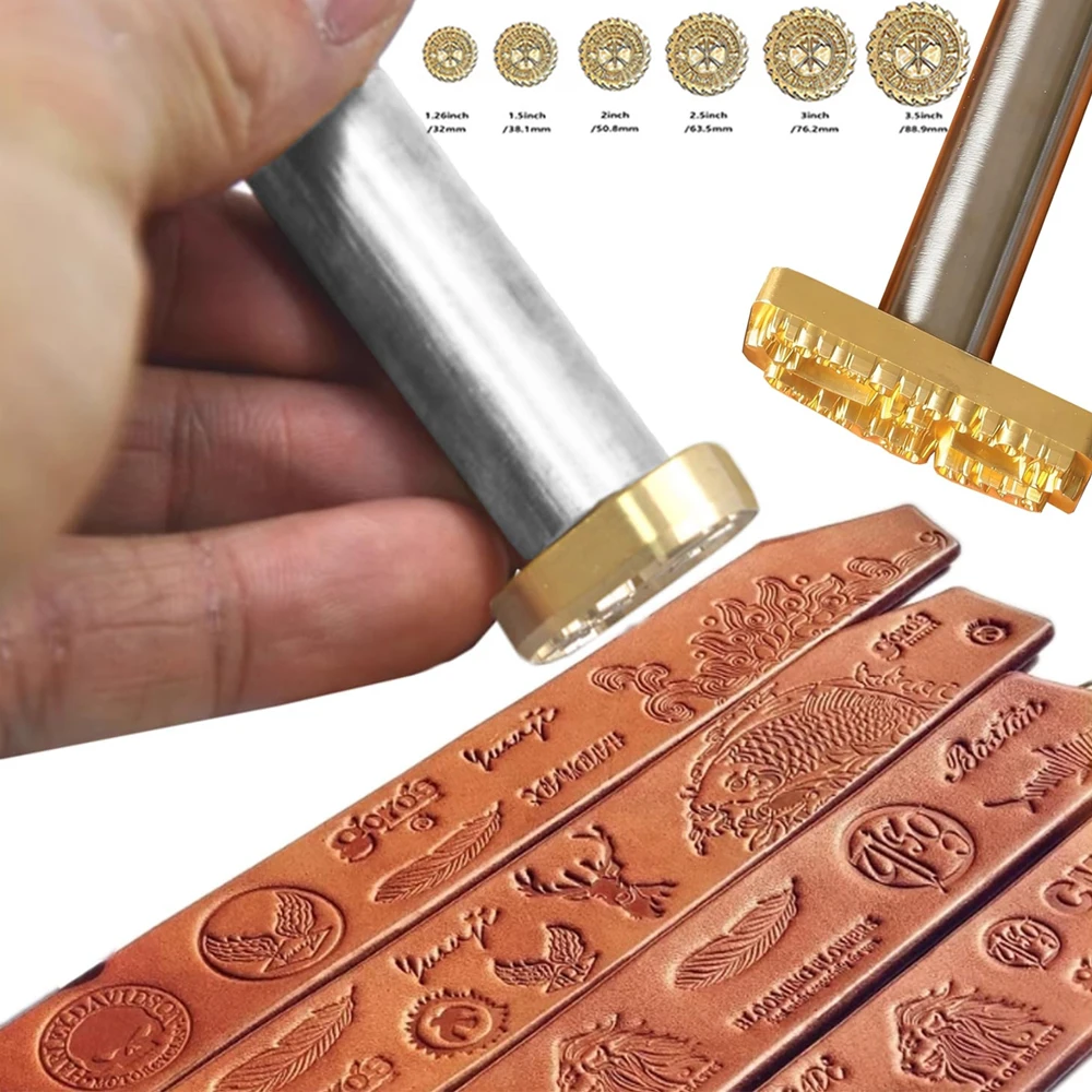 Customized Leather Stamp LOGO Custom Brass Mould Hand Punching Leather Stamps Brand Working Carving Stamping Punches Tools Craft
