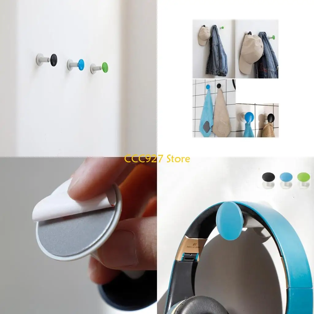 B03F Headphone Stand with Strong Adhesive Tape Headset Cap Cloth Wall Mount