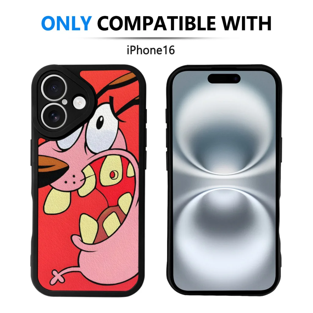 Cartoon T-COURAGE C-Cowardly Dogs Phone Case For iPhone 16 Pro Max Silicone Skin Case