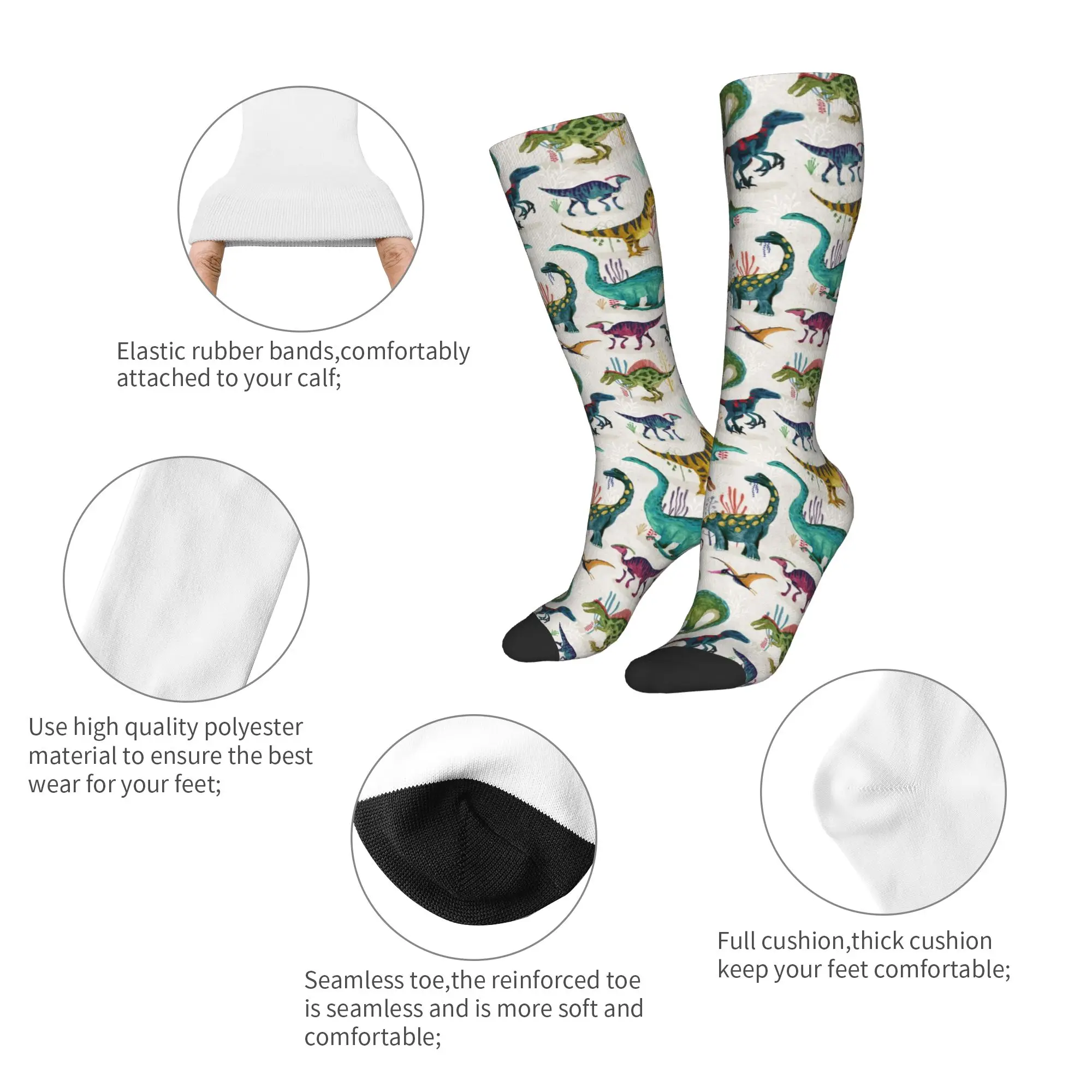 Alle seizoenen Crew Kousen Heldere Dinosaurussen Sokken Harajuku Mode Hip Hop Lange Sokken Accessoires voor Mannen Vrouwen Verjaardagscadeau