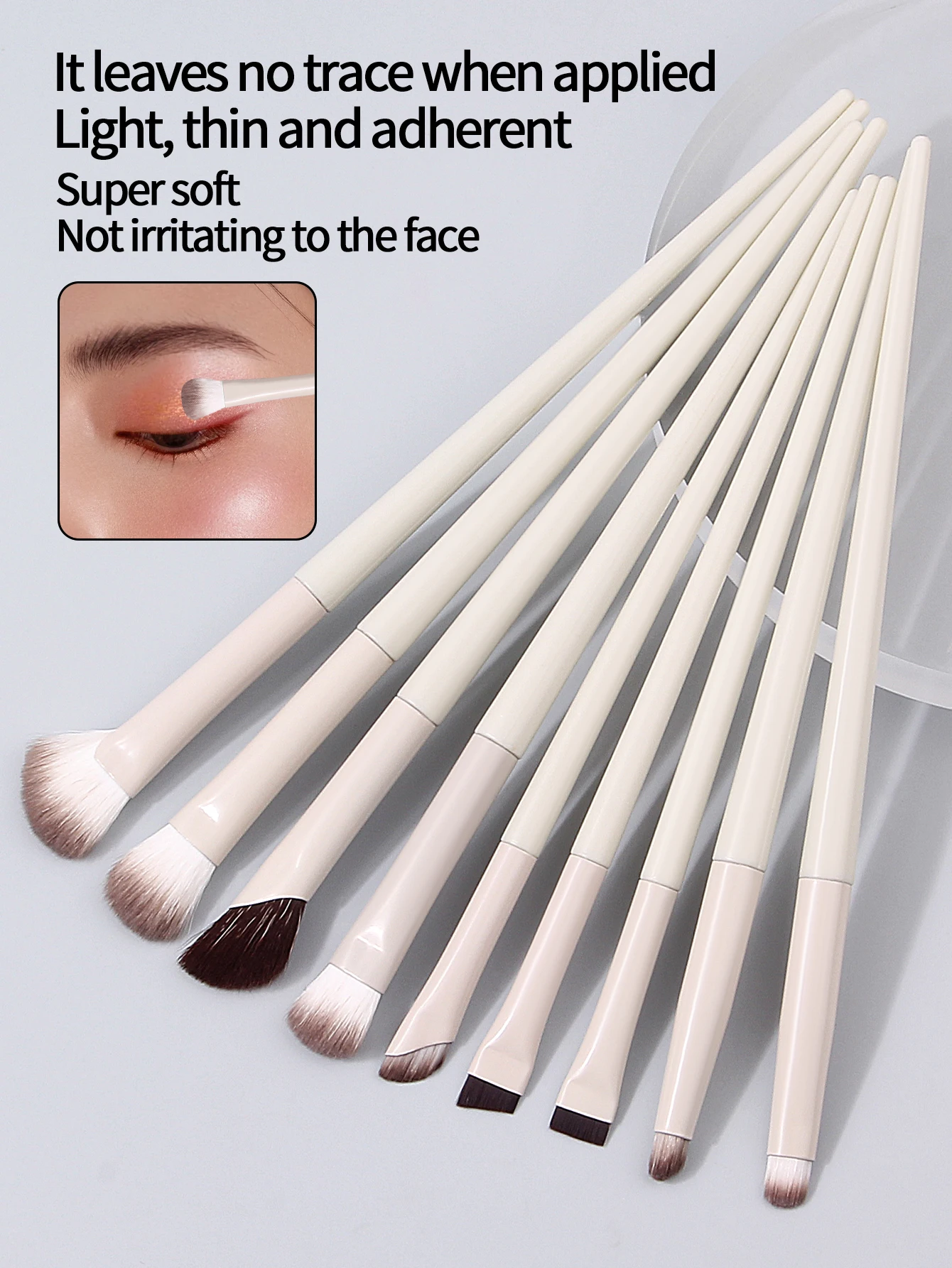 ชุดแปรงแต่งหน้า 9 ชิ้น, แปรงอายไลเนอร์ขนนุ่ม, แปรงเขียนคิ้ว, แปรงคอนทัวร์, เครื่องมือแต่งหน้าแบบพกพาสำหรับผู้เริ่มต้น