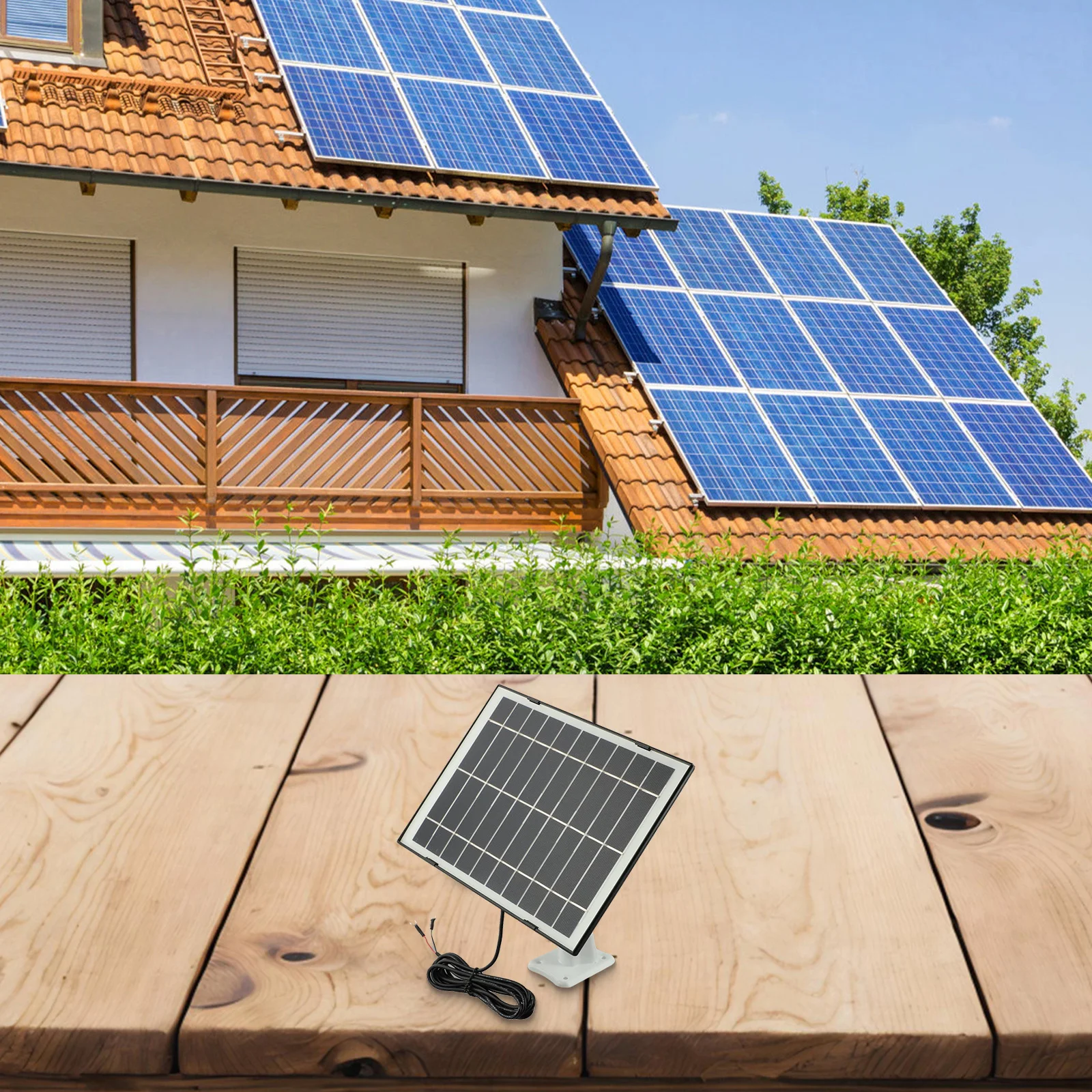 

for Ring Video Doorbell 4/3/3 Plus/2 Easy Installation with U Shaped Interface Efficient 10W Solar Panel Charger