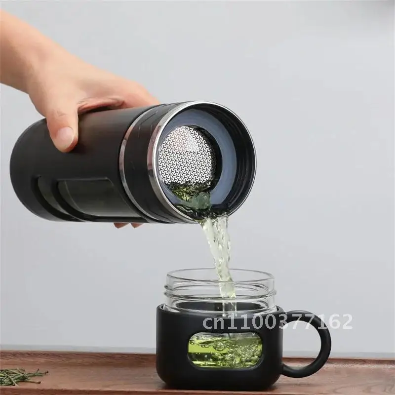 520ML Tea Water Bottle With Tea Filter High Filtering Borosilicate Water Cup Separation Glass Portable Tea Tumbler Bottle Water