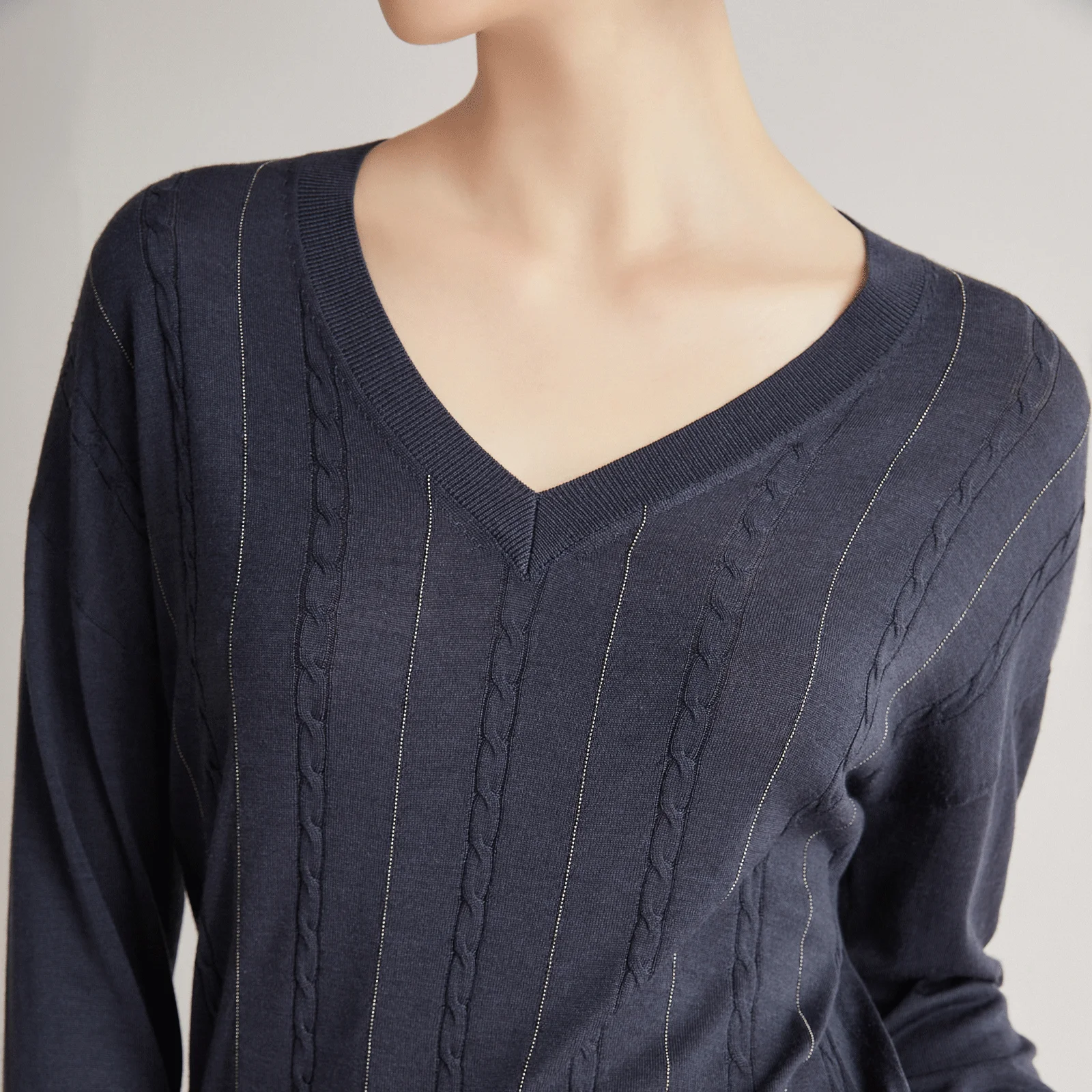 BC-91 Spring Clothes Merino Wool Sweater Silk Tops For Women Ladies knitted Clothing Supplier