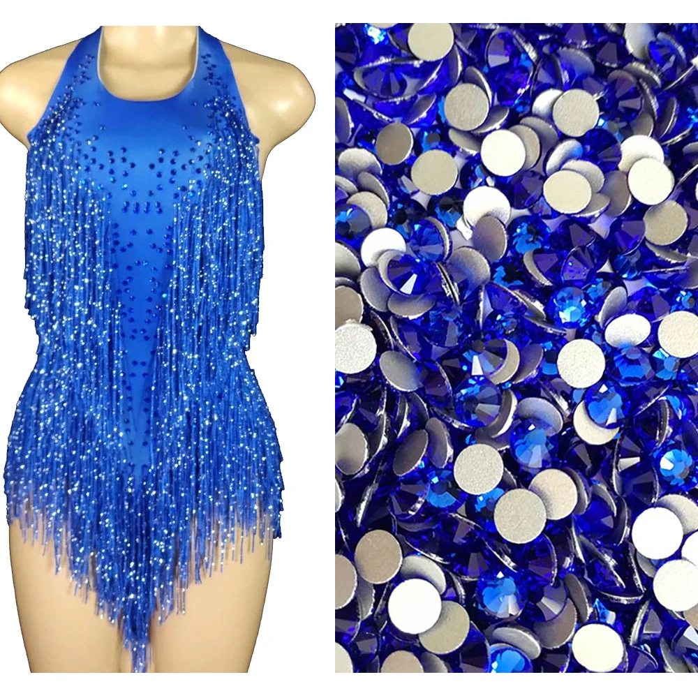 

YANRUO 2058NoHF сапфировый синий SS6-SS34 без горячей фиксации на хрустальных ногтях со стразами для трико платье