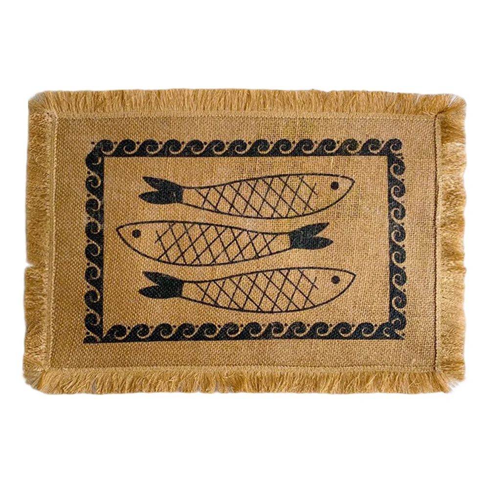 Square Jute Braided Placemat Ins Wind Jute Coaster Linen Table Heat Insulation Mat Kitchen Decor Props Table Decorative Mat