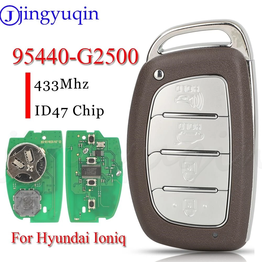 

jingyuqin 95440-G2500 4 Buttons Smart Remote Car Key Fob 433MHZ ID47 Chip For Hyundai Ioniq 2020 2021 Fob TQ8-FOB-4F11