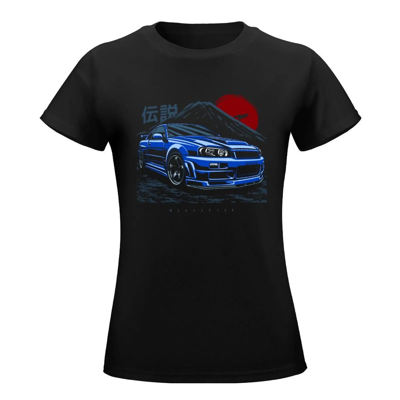 Skyline GTR R34 T-Shirt graphics funny Short sleeve tee tops t-shirt dress for Women long