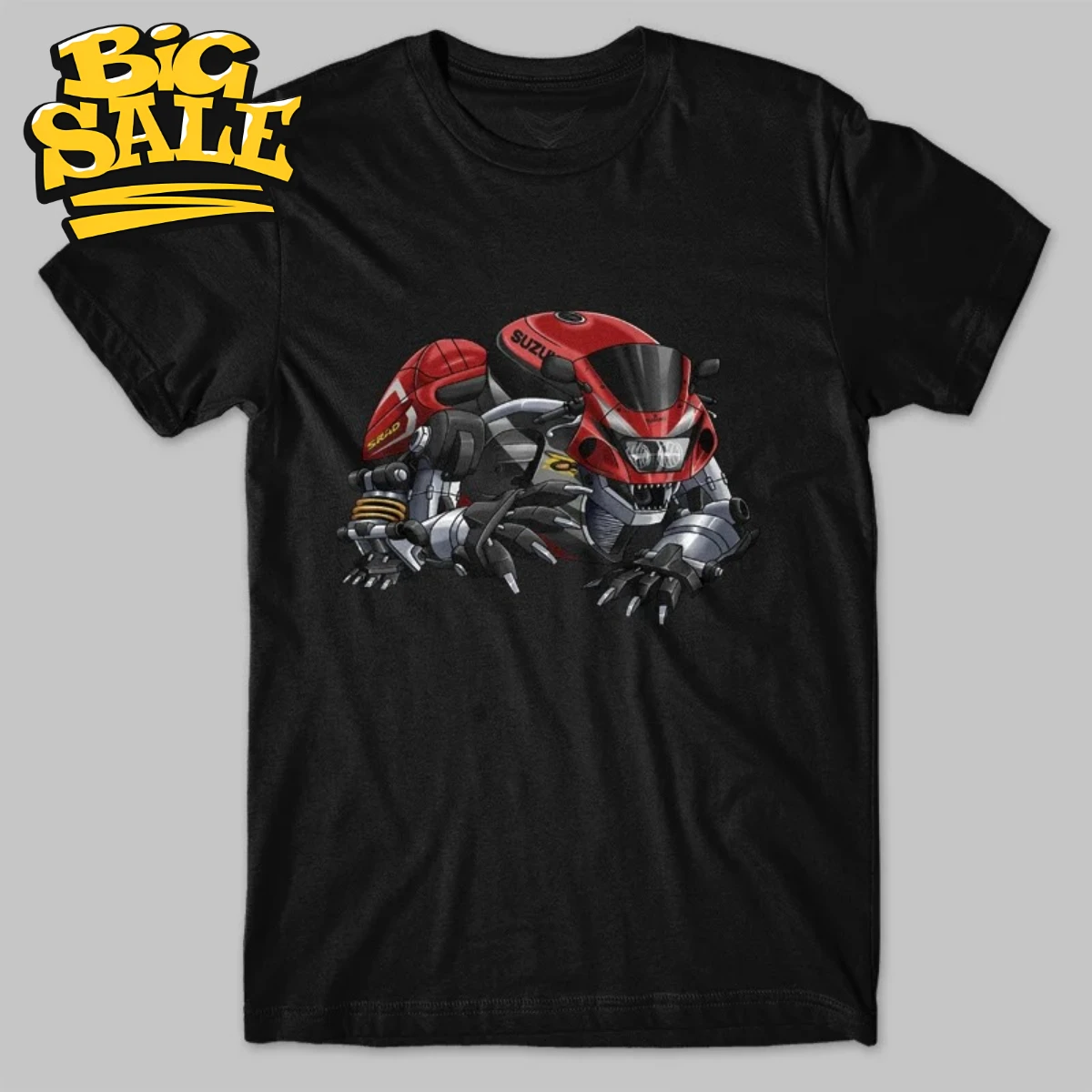 

Retro Japan GSX R600/750 SRAD Motorcycle Bear Inspired T-Shirt 100% Cotton O-Neck Short Sleeve Summer Casual Mens T-shirt