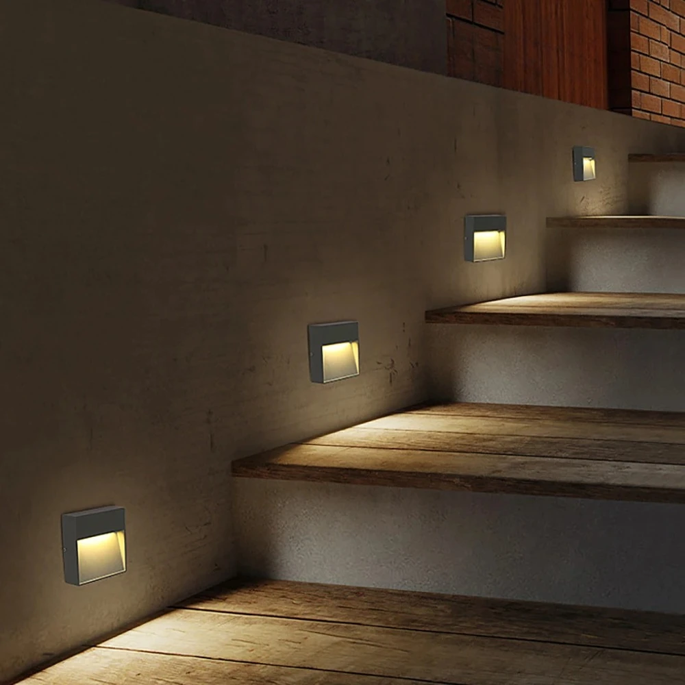 

SANDIY Outdoor Wall Lamp Waterproof Led Stair Light 12v Exterior Lighting for Terrace Porch 220v 110v Luminaire Surface Mounted