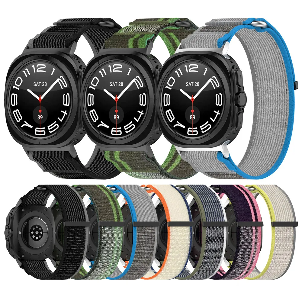 Nylon-Armband für Samsung Galaxy Watch Ultra 47 mm, Zubehör, Ersatz-Sport-Armband mit gewebtem Armband