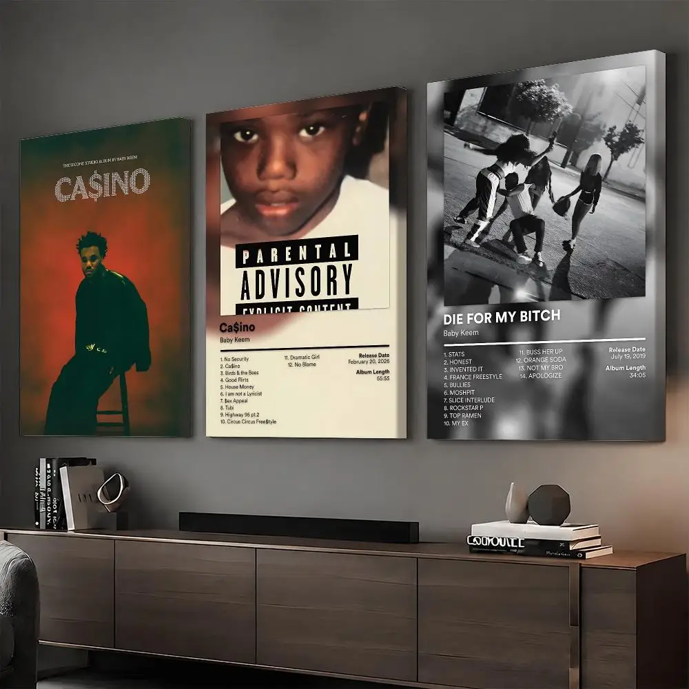 B-Baby Keem Rapper Album Painting Calligraphy HD Modern Style Inner Frame Canvas Poster Bedroom Room Hallway Wall Art Decor