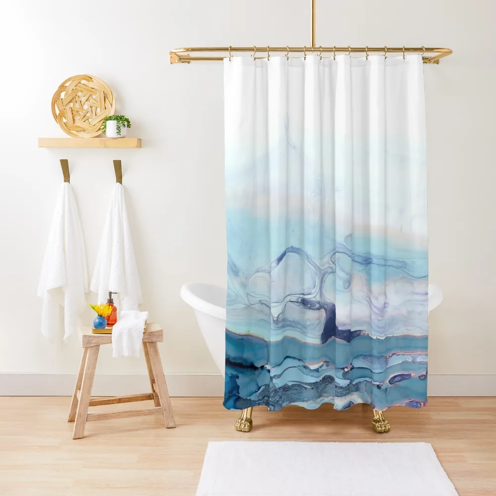 

Abstract Flow | Ink Original Painting Shower Curtain Shower For Bathrooms Luxury Bathroom Shower Bathroom Fabric Curtain