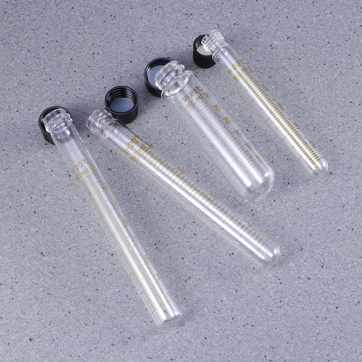 

8Pcs Graduated Glass Test Tube Set Silicone Stopper Screw Caps Heat Resistant Borosilicate Lab Sample Storage Test Tubes