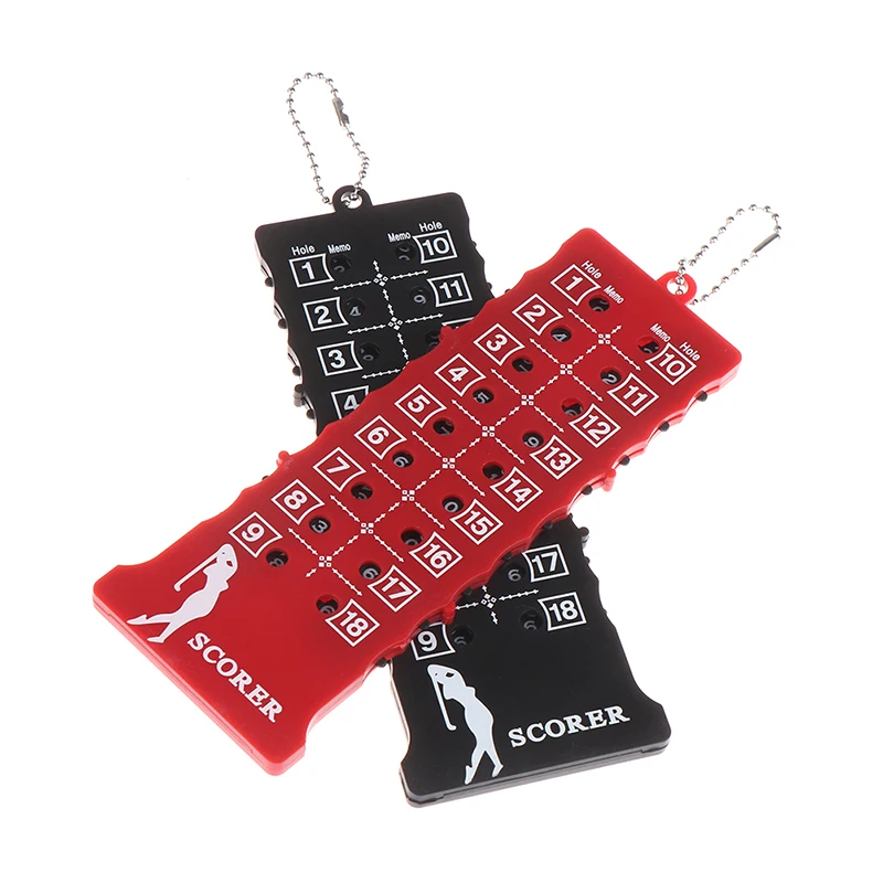 18 Hole Golf Stroke Putt Score Counter Golf Score Indicator With Key Chain, Golf Score Counter Black Red