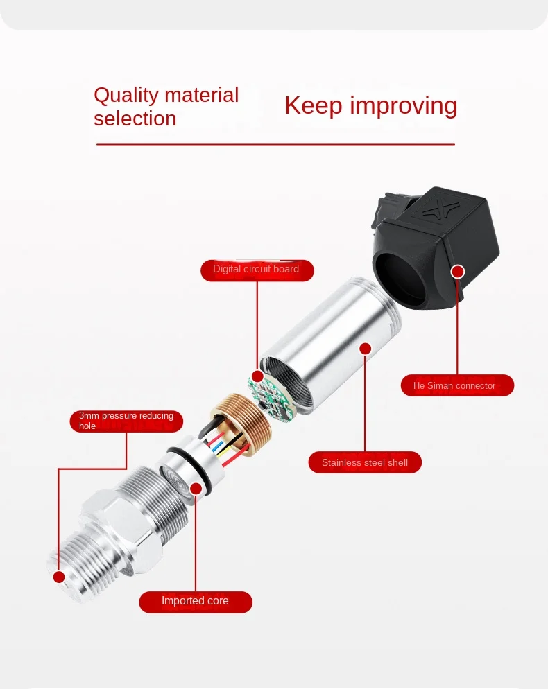 Diffused silicon pressure transmitter 4-20mA oil pressure gas water supply sensor 485