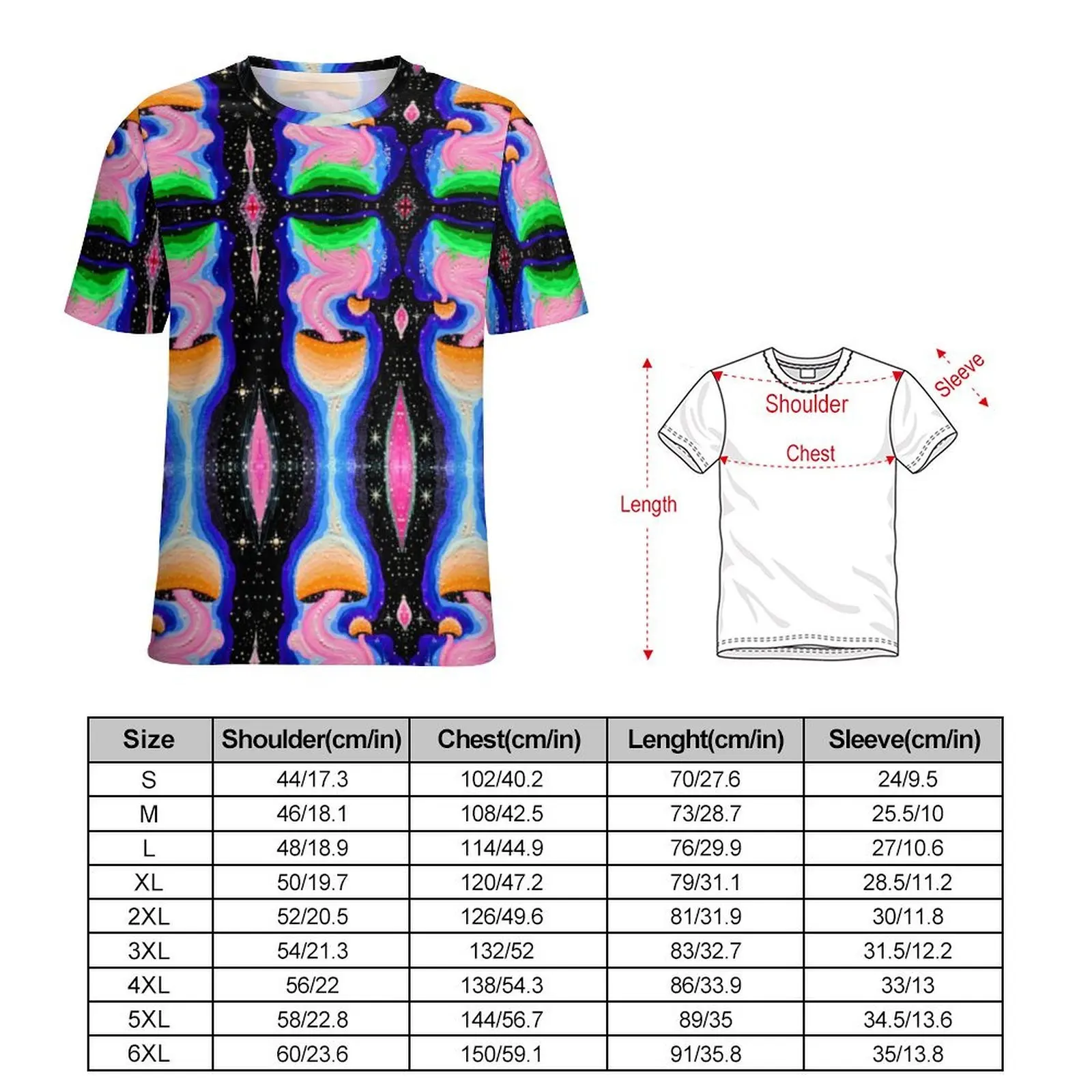 Male Magic Mushroom T-Shirt Cosmic Plants Print Trendy T Shirts Short Sleeve Graphic Tshirt Cheap Summer Casual Plus Size Tees