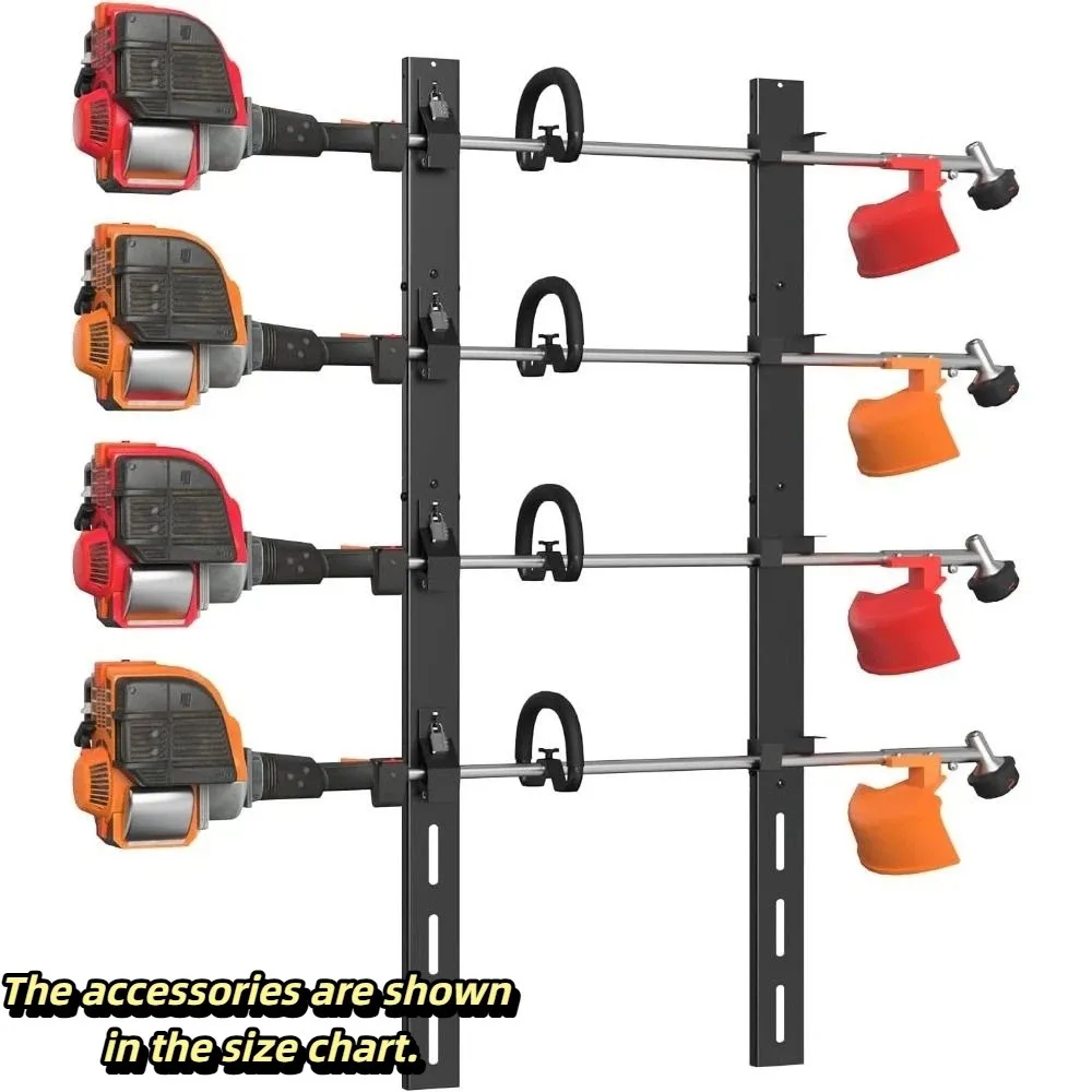 Heavy Duty Lawn Mower Storage Bracket Thickened Solid Steel Metal Garden Tool Rack Adjustable Lock Clips Stable Load-Bearing