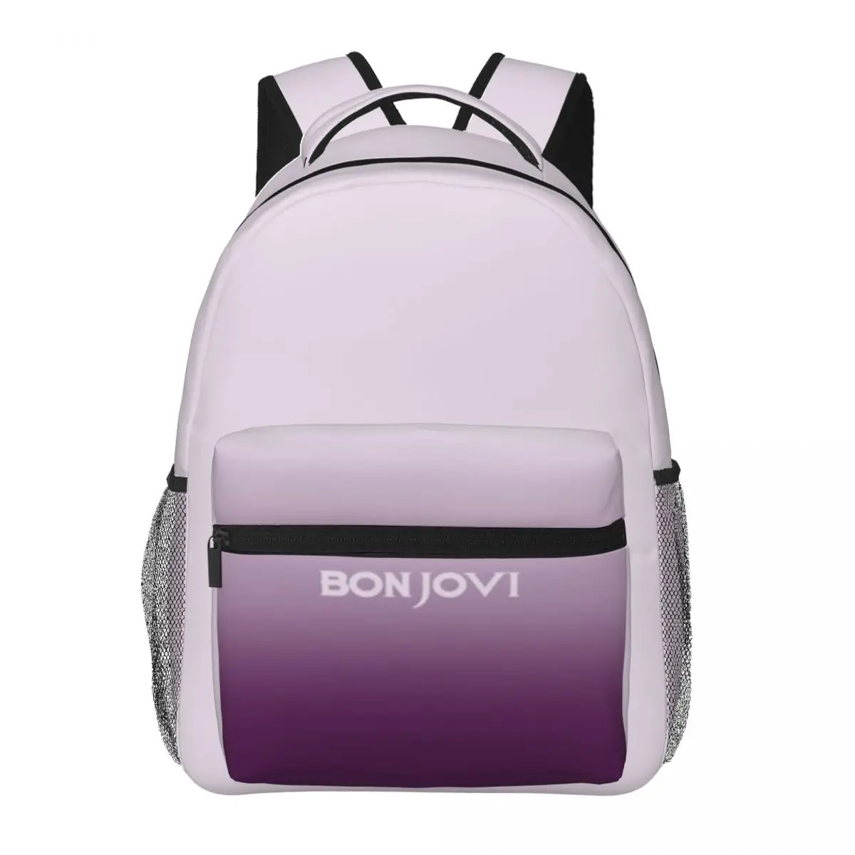 Bon Jovi Paars Patroon Rugzak voor Heren Dames Mode Middelbare School Wandelen Reizen Dagrugzak College Schoudertas Outdoor 16in