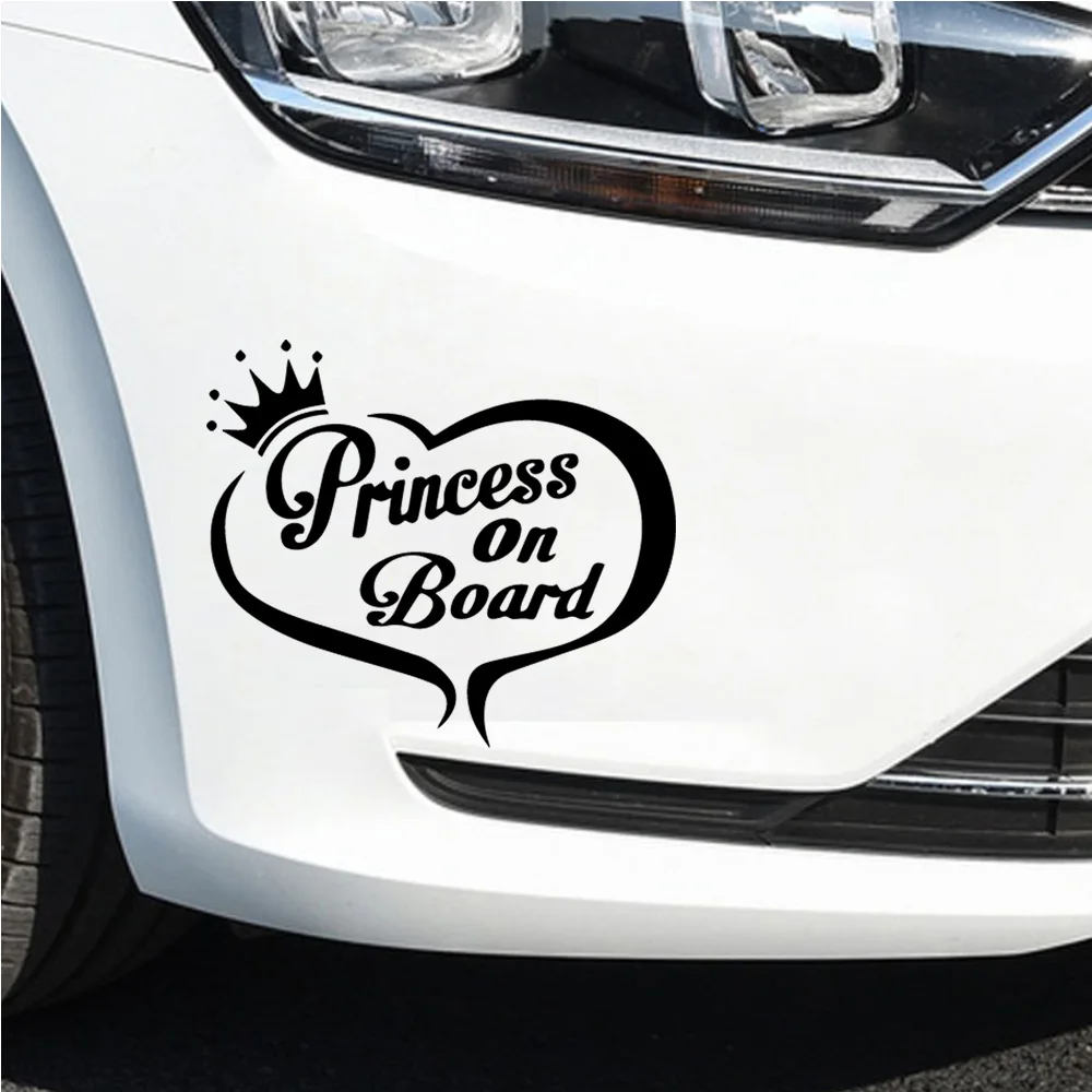 Princess on board Kids Car Stickers Auto Accessories Set Series Vinyl Decals Waterproof for Side Doors & Windows Adorable