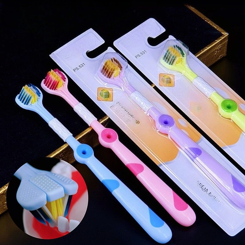 4PS Three Sided Soft Bristled Toothbrush Package Style Adult Deep Cleaning Couple Set Home Independent Outfit Child Eco Friendly