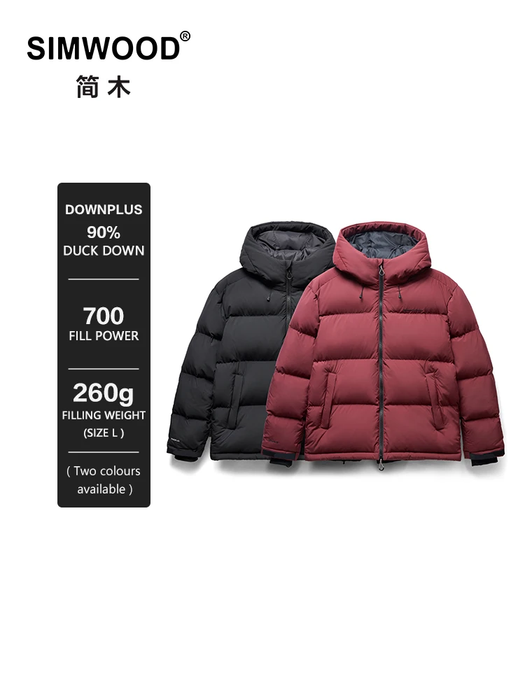 SIMWOOD 2024 Winter New Oversize 90% White Duck Down Coats Men Thick Warm Plus Size Jackets High Quality Clothing