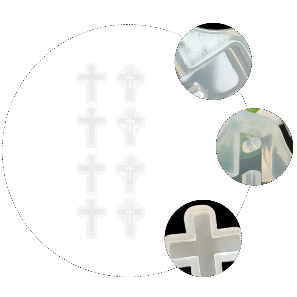 

8 Pcs Epoxy Mold Unique Shape Casting Cross Transparent Molds for Crafts Silica Gel Resin Accurate