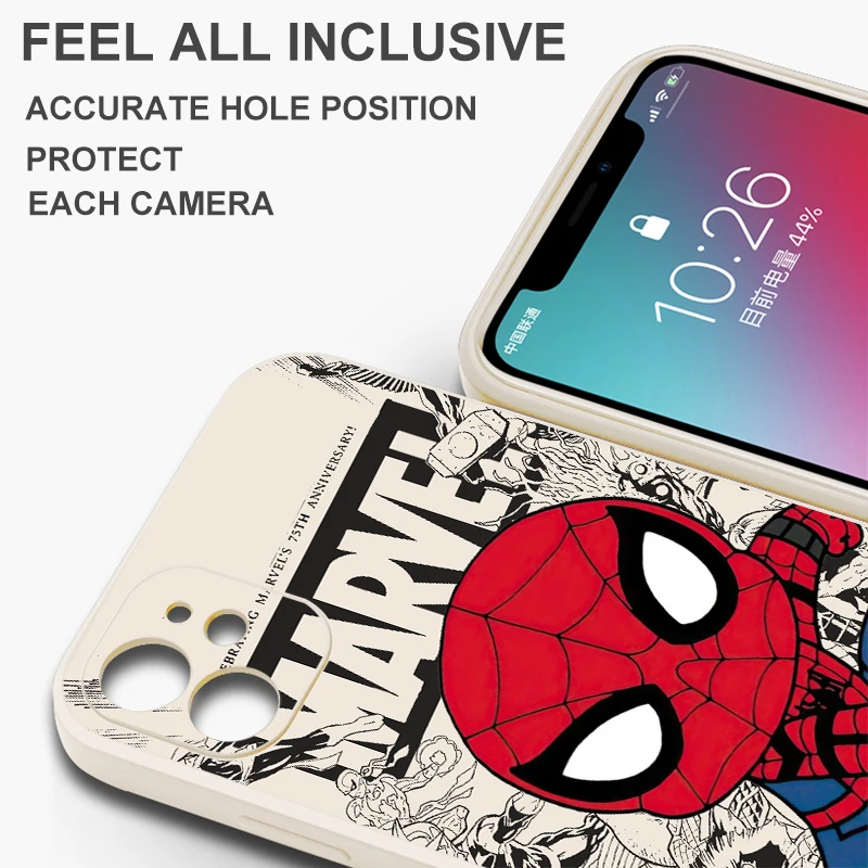 Avengers Spiderman Venom Phone Case For VIVO Y77 Y76S Y75 Y74S Y73 Y73S Y72 Y70S Y67 Y66 Y35 Y53 Y55 Pro Back Liquid Silicone