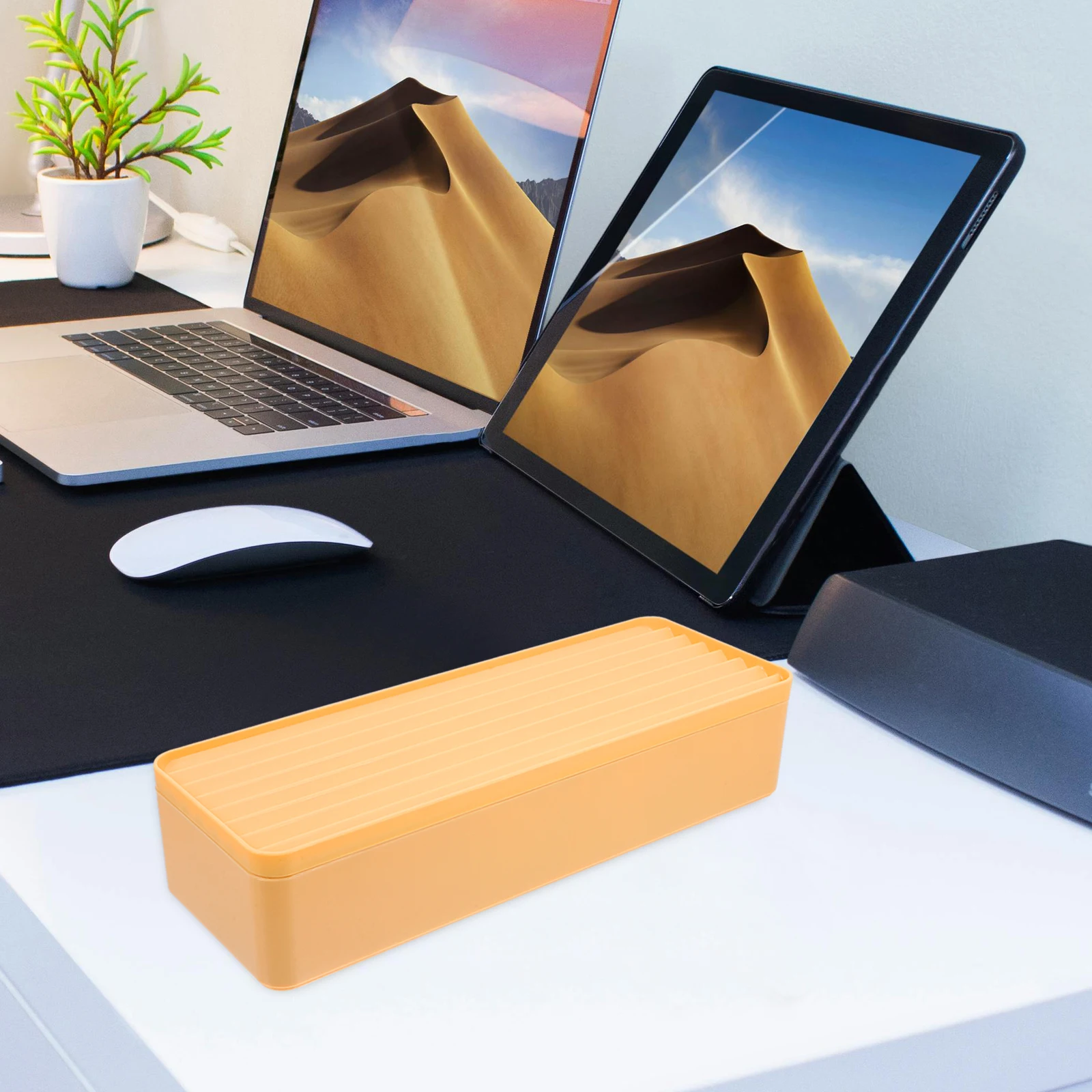 

Data Cable Storage Box Cord Container Power Wire Device Desktop Organizer Plastic Organization