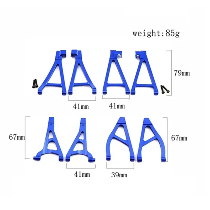 Metal Front Rear Upper Lower Suspension Arm Set 7131 7132R For 1/16 Traxxas Summit E-Revo VXL RC Car Upgrade Parts Accessories