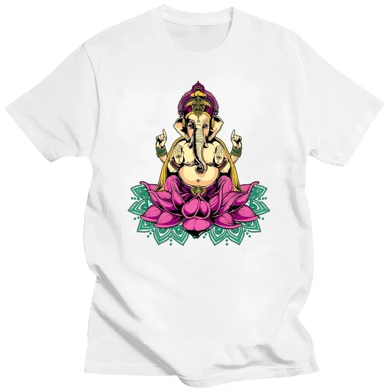 Men tops T-Shirt harajuku 2024 NEW Yooge Tshirt Ganesh Sacred Geometry Ganesha Spiritual Wear Hare Krishna Buddhist Meditation