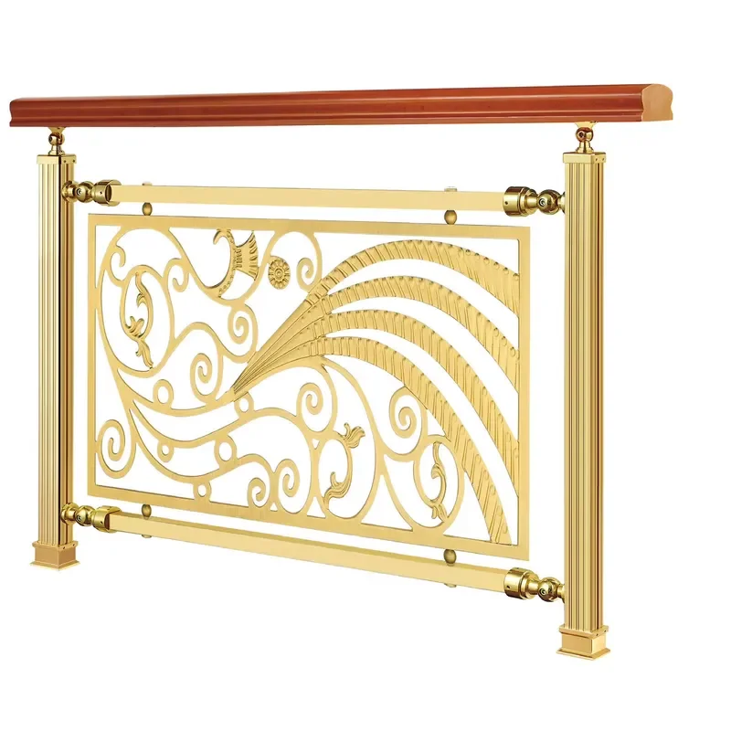 Staircase Railing Heavy Aluminum & Brass Railing System Guardrail Balustrade Weather Resistant Modern