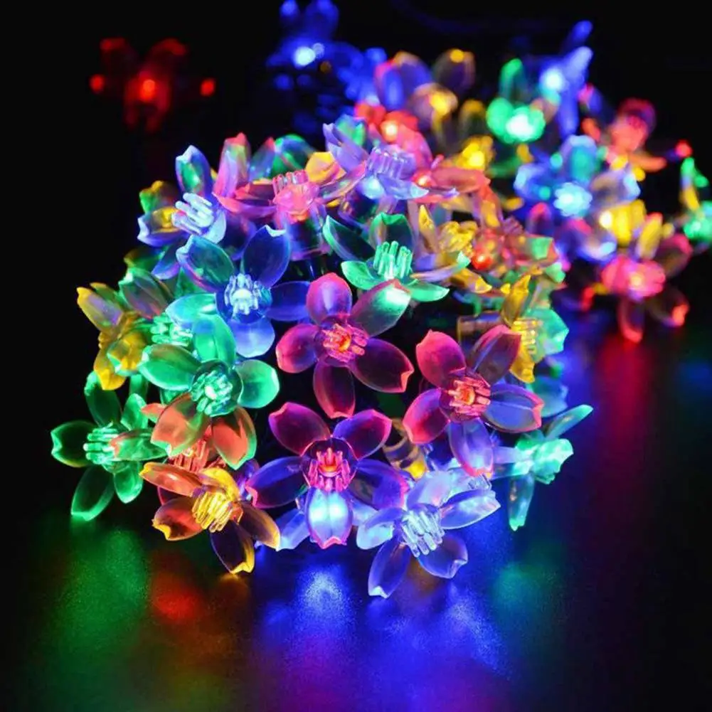 Luci a stringa di fiori di ciliegio solari luci a Led impermeabili antipioggia per decorazioni natalizie per feste in giardino all'aperto