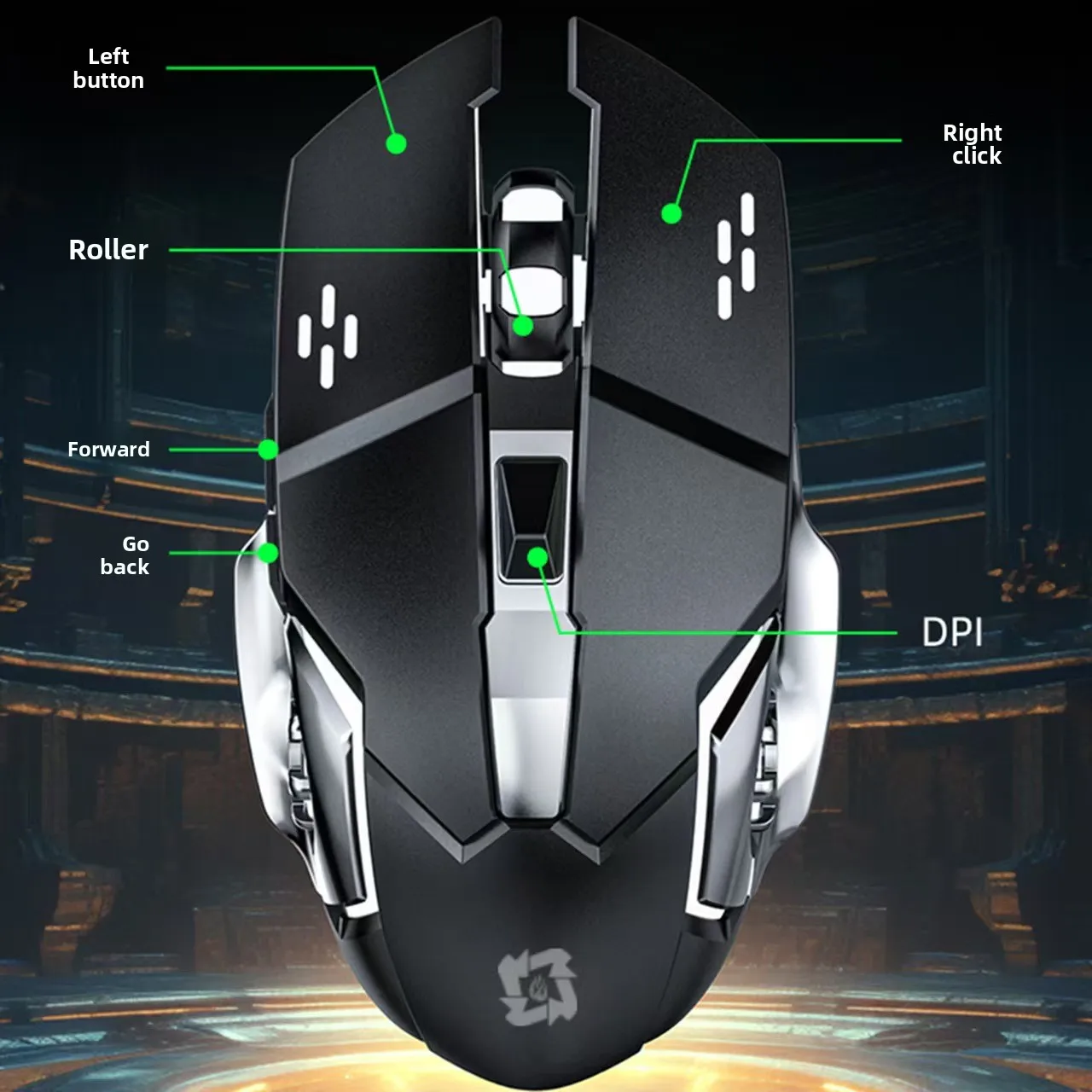 Rechargeable Wireless Gaming Mouse 2.4G & Bluetooth Dual Mode Mute Ergonomic Type‑C Gaming Mice For Computer Phone view 4